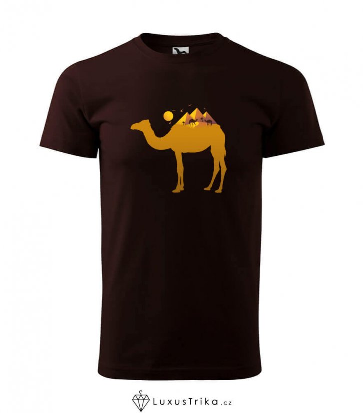 Pánské tričko Camel kávové - Velikost: S