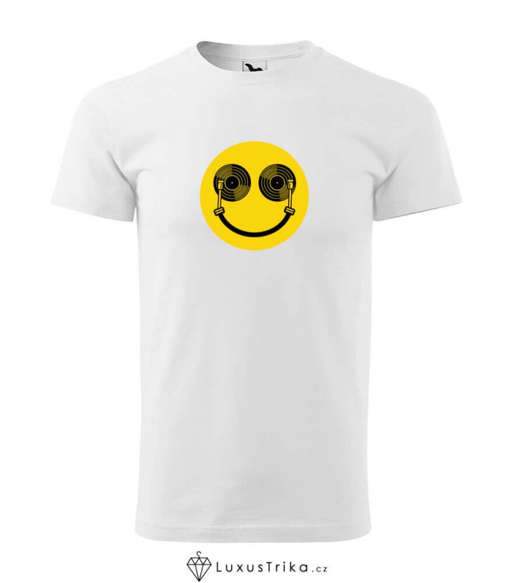 Pánské tričko Smajl-DJ bílé