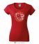Dámské tričko Medvědí ornament červené - Velikost: L