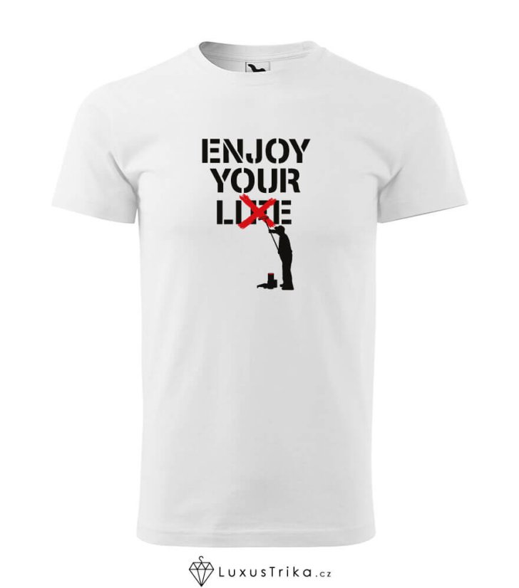 Pánské tričko Užívejte lží bílé