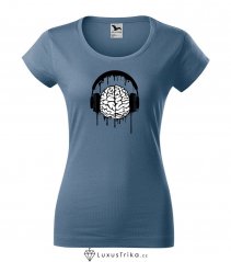 Dámské tričko BrainLoveMusic denim
