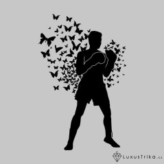Originální motiv Boxer's Flight světle šedý melír