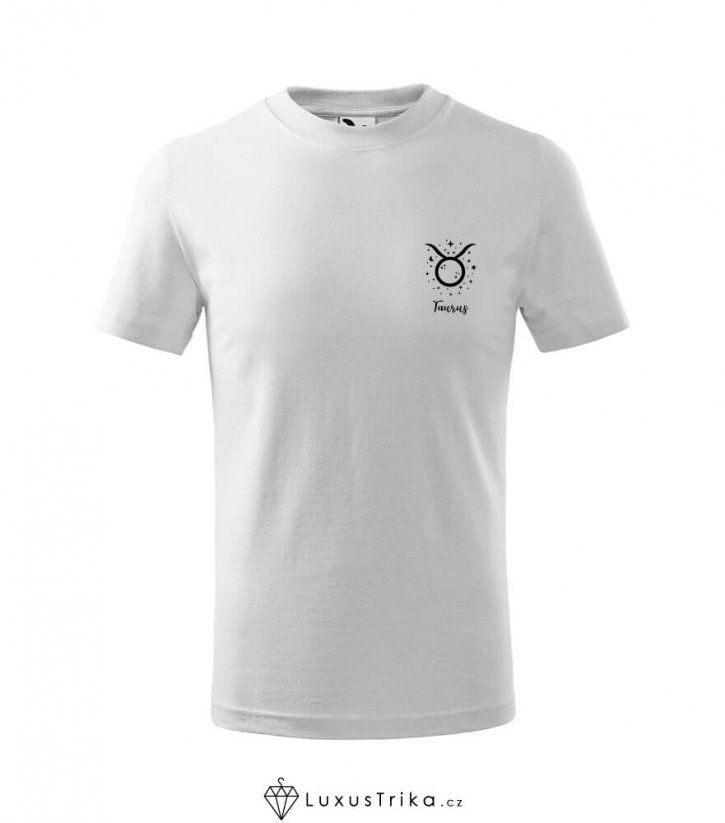 Dětské tričko znamení zvěrokruhu Býk - Barva: Bílá, Velikost: 110 cm/ 4 roky