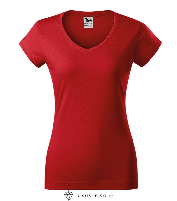 Dámské tričko FIT V-NECK bez potisku - Barva produktu: Královská modrá, Velikost: M