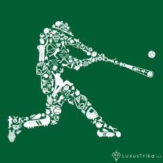 Pánské tričko Baseballový hráč středně zelená