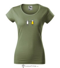 Dámské tričko Zlatá dvojice khaki