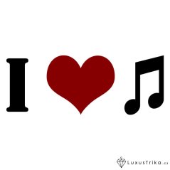Pánské tričko I-love-music bílé