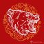 Pánské tričko Medvědí ornament červené 160g/m2