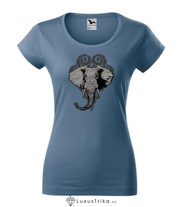 Dámské tričko Mystic Elephant - Barva produktu: Denim, Velikost: XS