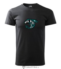 Pánské tričko Tribal-fish ebony gray
