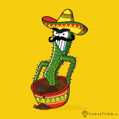 Originální dámský motiv Mr. Kaktus žluté