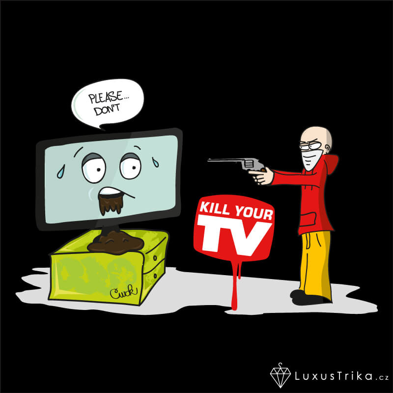 Dámské tričko Kill Yo TV černé - Velikost: M