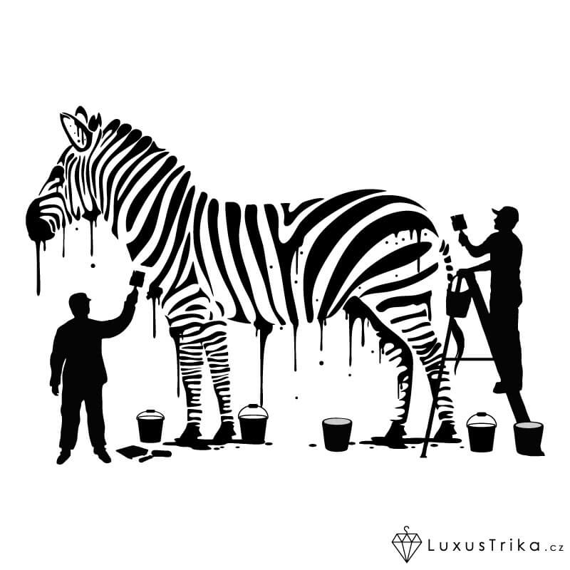 Dámské tričko Zebra drawing bílé - Velikost: S