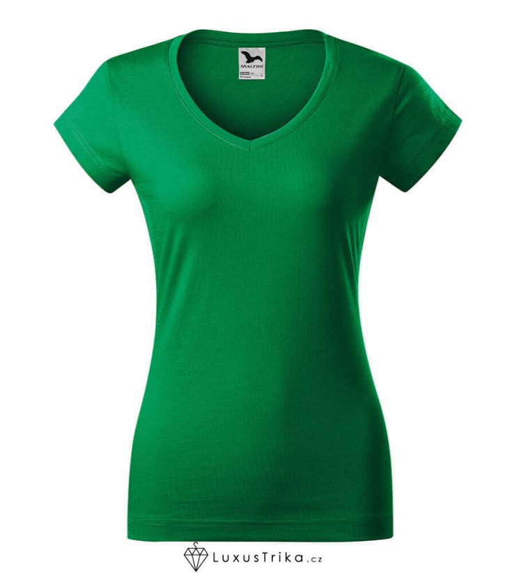 Dámské tričko FIT V-NECK bez potisku - Barva produktu: Žlutá, Velikost: L