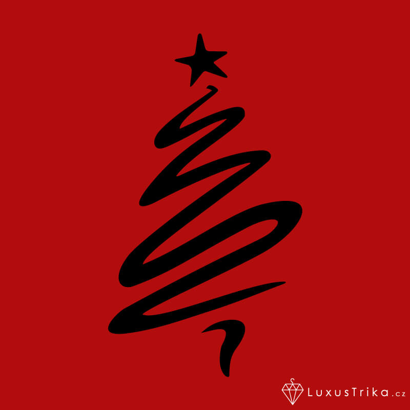 Dámské tričko Christmas tree červené - Velikost: XS