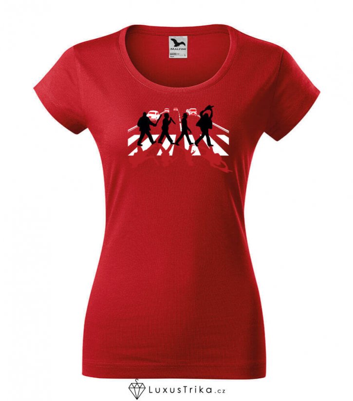 Dámské tričko Abbey Road Killers červené - Velikost: XL