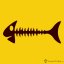 Pánské tričko Fish skeleton žluté - Velikost: S