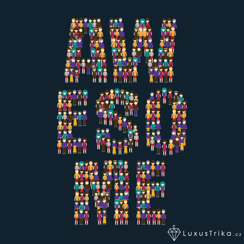 Pánské tričko Awesome people námořní modrá