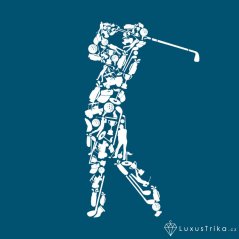 Originální motiv Golf Doodle petrolejová