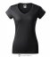 Dámské tričko FIT V-NECK bez potisku - Barva produktu: Tmavě šedý melír, Velikost: XL