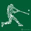 Pánské tričko Baseballový hráč středně zelená - Velikost: M