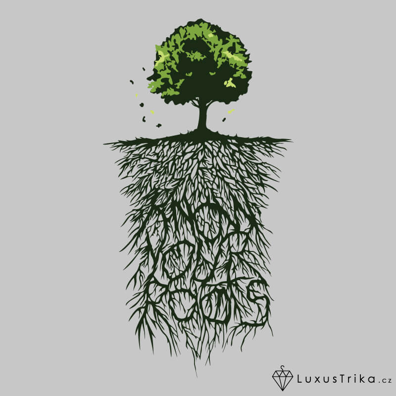 Pánské tričko My-Roots světle šedý melír - Velikost: S