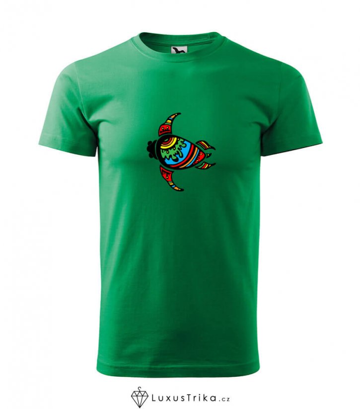 Pánské tričko Abstract-turtle středně zelená - Velikost: M