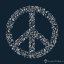 Dámské tričko Music-Peace námořní modrá - Velikost: S