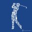 Dámské tričko Golf Doodle královská modrá