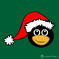 Dámské tričko Christmas penguin středně zelená