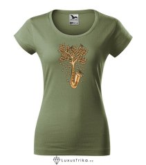 Dámské tričko Sax Tree khaki Dámské tričko Sax Tree khaki