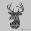 Pánské tričko Christmas deer světle šedý melír - Velikost: XL