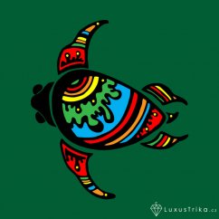 Pánské tričko Abstract-turtle středně zelená