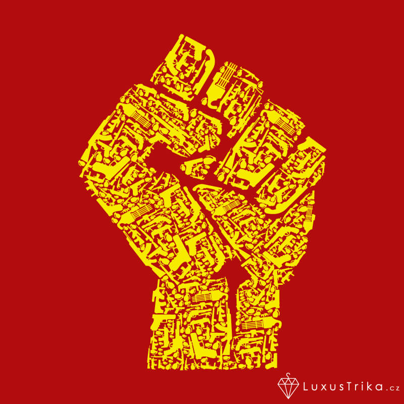 Pánské tričko Ruka revoluce červené
