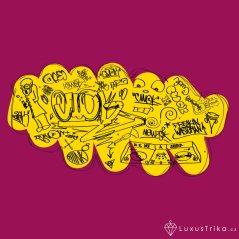 Dámské tričko Doodles fuchsia red