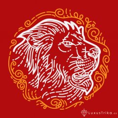 Dámské tričko Lví ornament červené