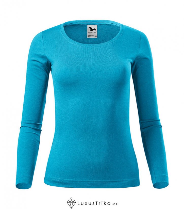 Dámské tričko FIT-T LS bez potisku - Barva produktu: Tyrkysová, Velikost: M