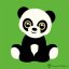 Dětské tričko Panda apple green - Velikost: 134 cm/ 8 let