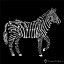 Pánské tričko Zebra skeleton černé - Velikost: M