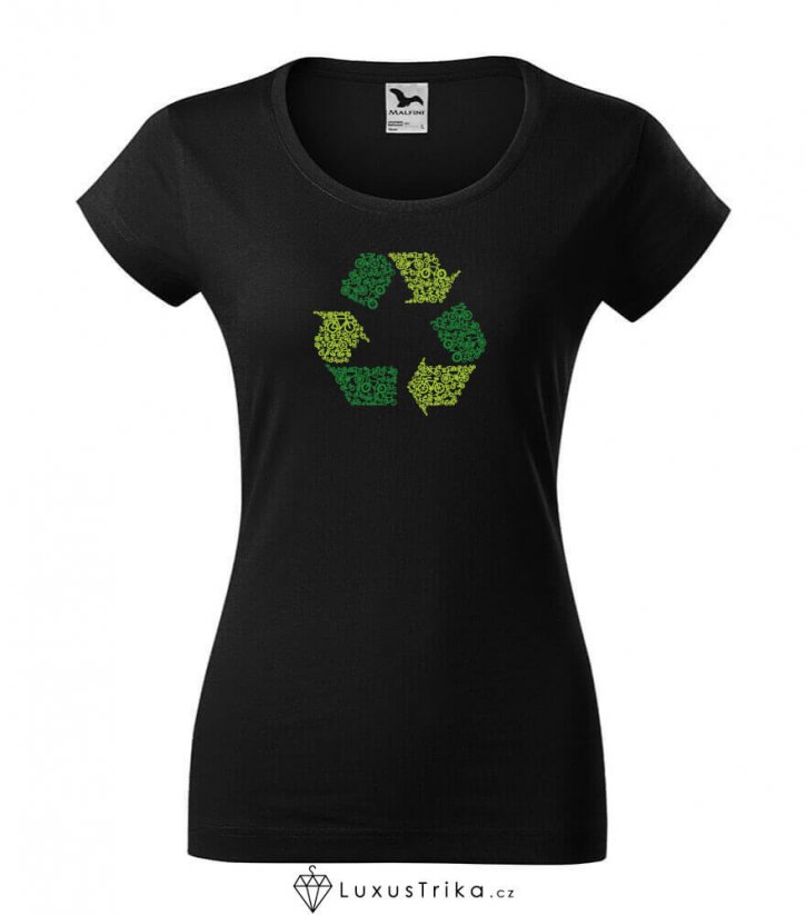 Dámské tričko Recyklátor černé - Velikost: L
