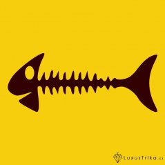 Pánské tričko Fish skeleton žluté