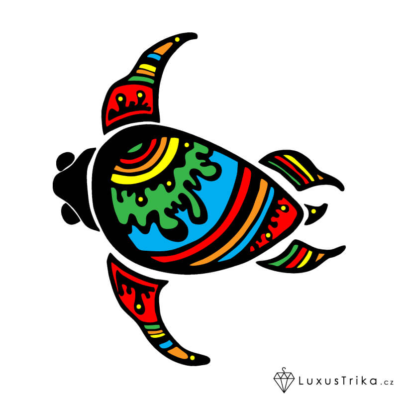 Pánské tričko Abstract-turtle bílé