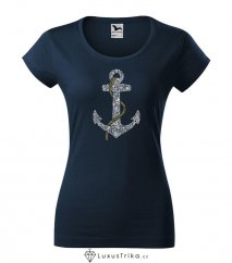 Dámské tričko Kotva námořní modrá