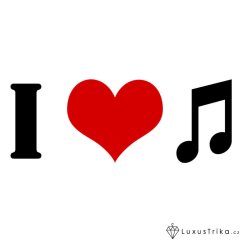 Dámské tričko I-love-music bílé