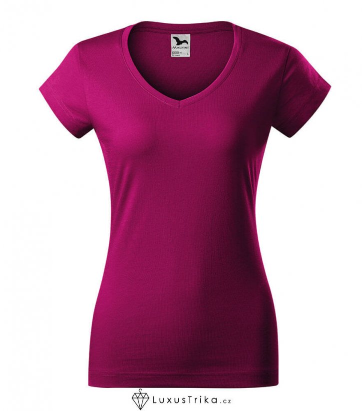 Dámské tričko FIT V-NECK bez potisku - Barva produktu: Tyrkysová, Velikost: XS