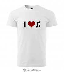 Pánské tričko I-love-music bílé