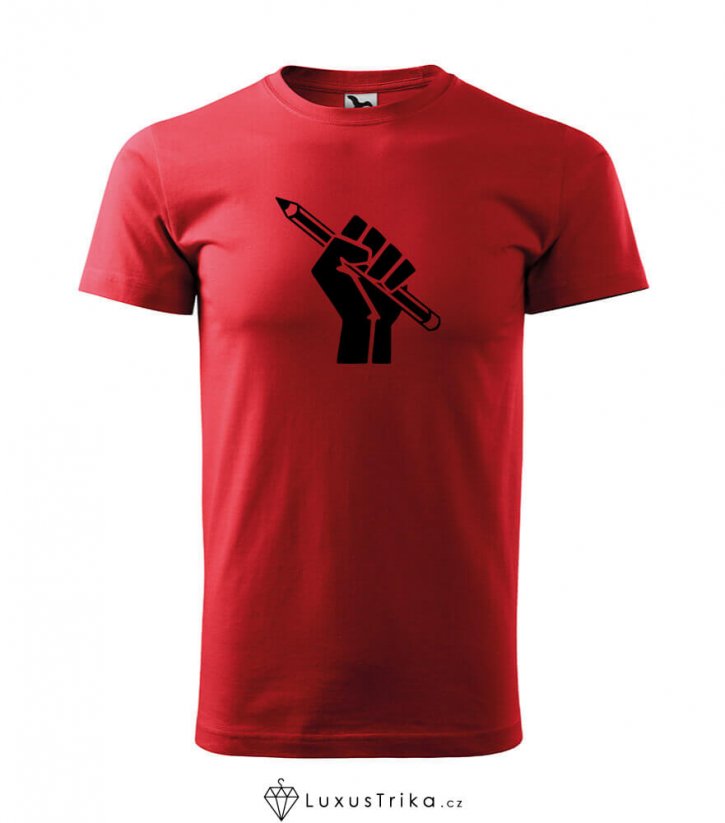 Pánské tričko Hand-pen červené - Velikost: S