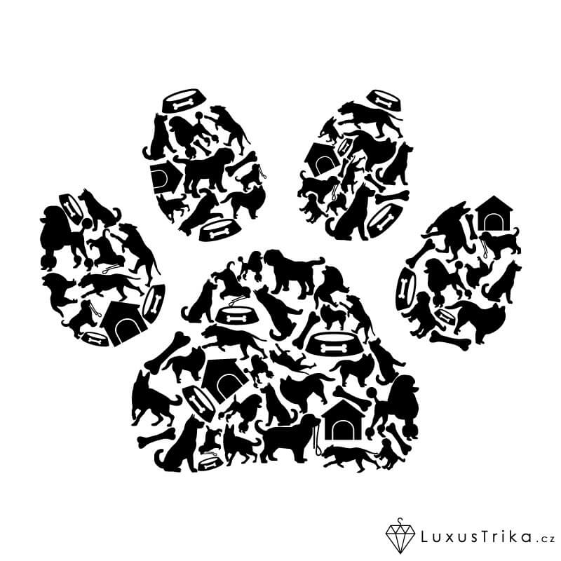 Originální dámský motiv Dog paw bílé