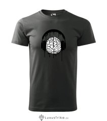 Pánské tričko BrainLoveMusic tmavá břidlice