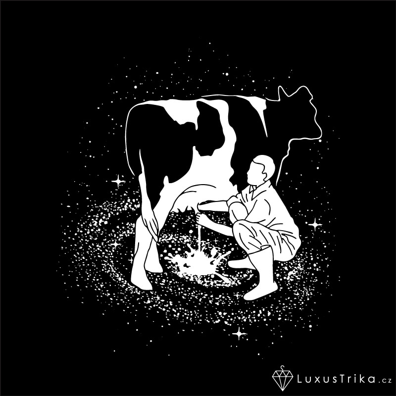 Dámské tričko Mléčná dráha černé - Velikost: XXL